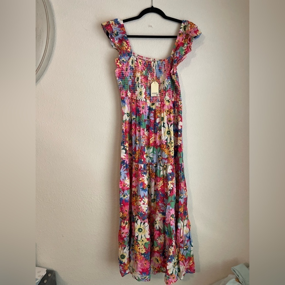 JODIFL Walk in the Flowers Colorful Floral Maxi Dress size S-NWT - Picture 8 of 8